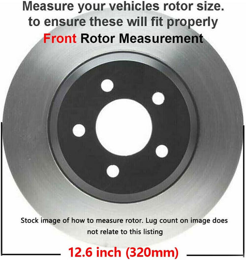 12.60" Front and Rear Drilled & Slotted Rotors + Brake Pads 8pc Set E3250