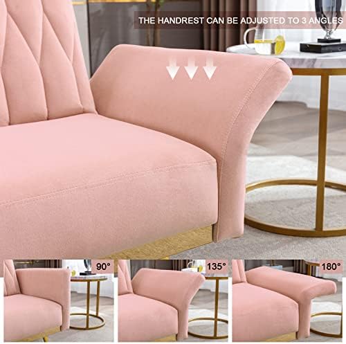 Cream Velvet Single Sofa Chair with Ottoman B729712