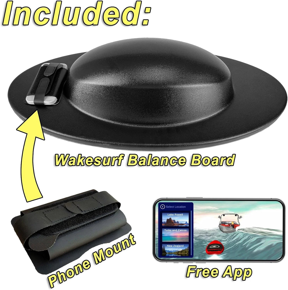Wakesurf Balance Board With Tracking App And Phone Mount Y9792
