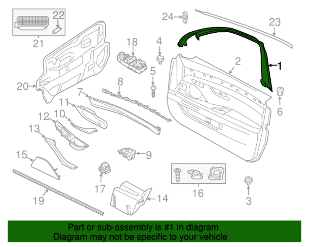 BMW Cover Window Frame Door Front I475624
