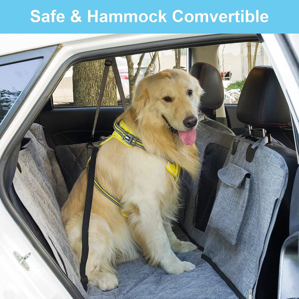 Gray Pack of 2 Waterproof Dog Car Hammock A83752