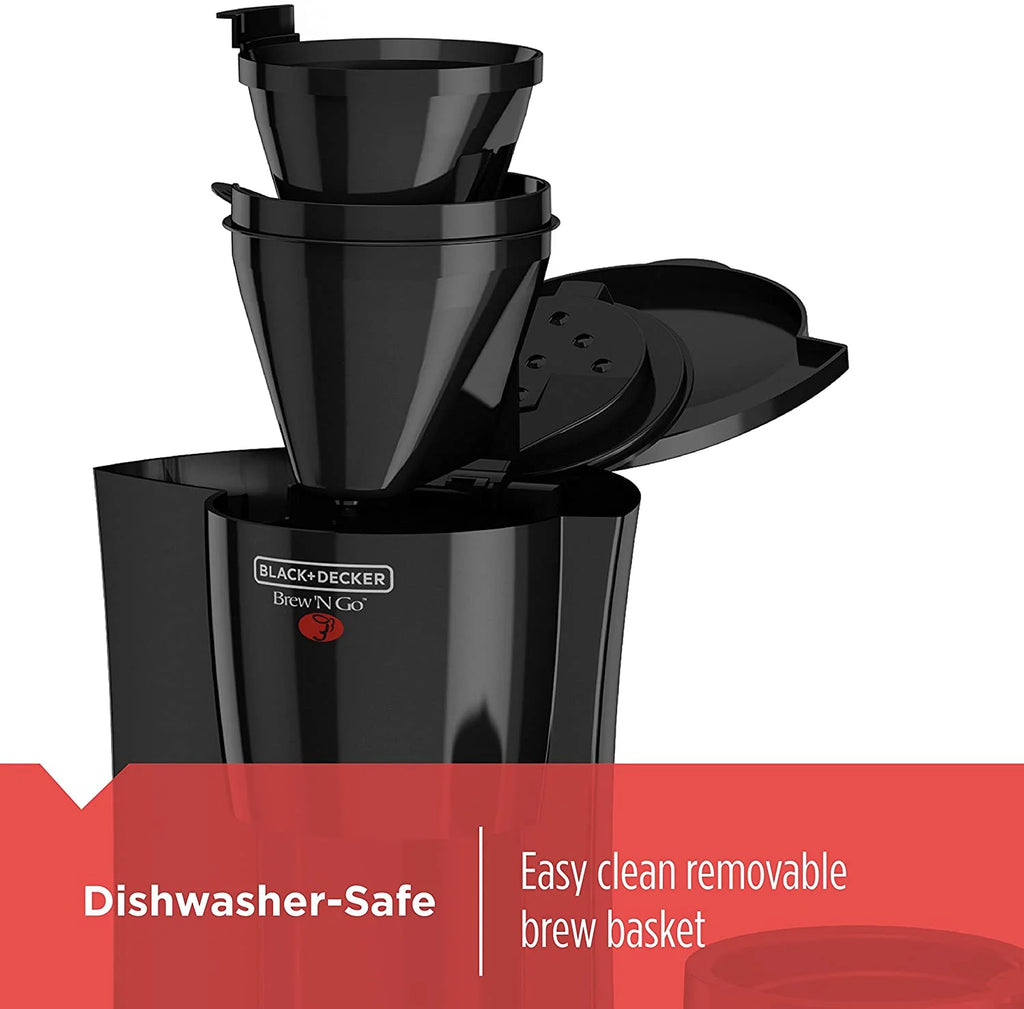 Personal Coffeemaker with Travel Mug, Black/Beige T71980