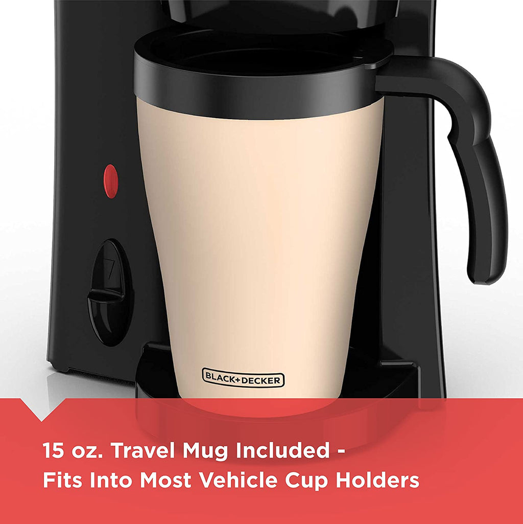 Personal Coffeemaker with Travel Mug, Black/Beige T71980