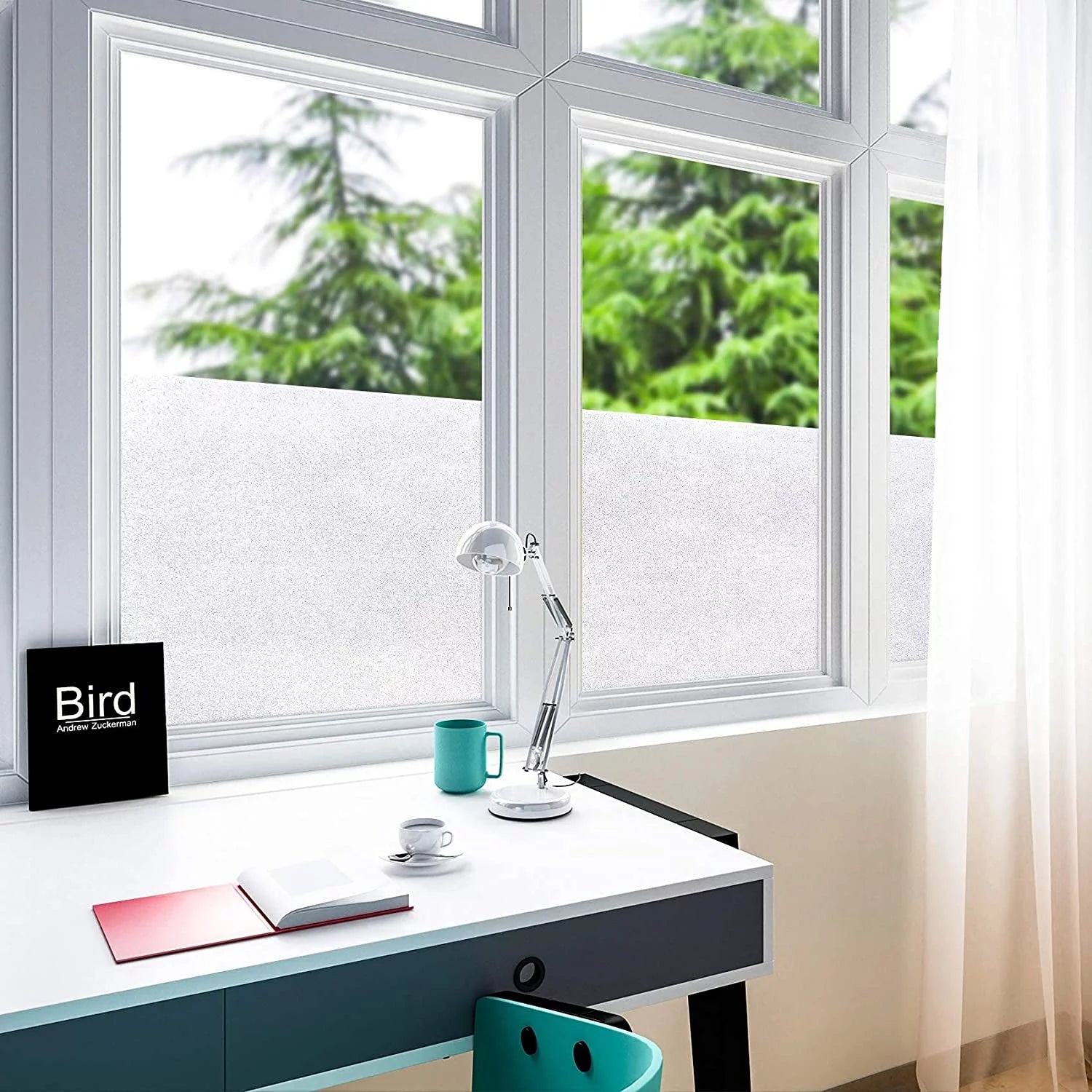 Matte White Frosted Window Privacy Film 15.7''x354'' L343