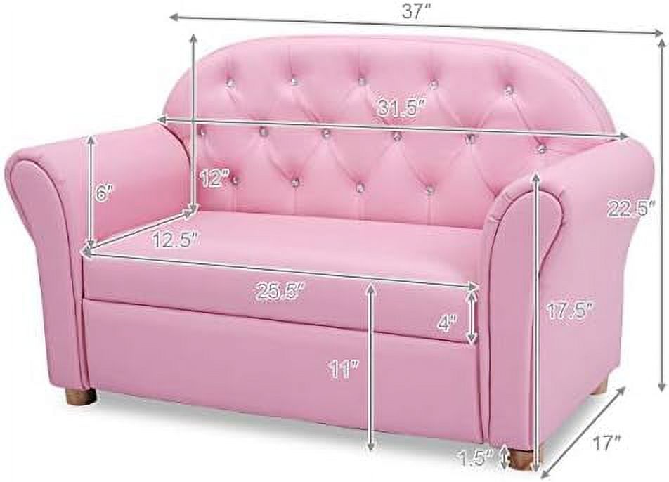 Pink PU Leather Armrest Chair Sofa P810675