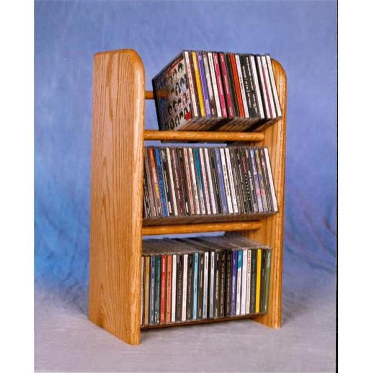Solid Oak 3 Row CD Rack D621