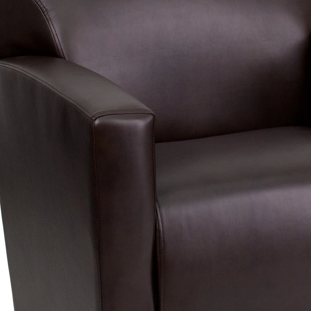 Brown LeatherSoft Chair with Extended Panel Arms T63997