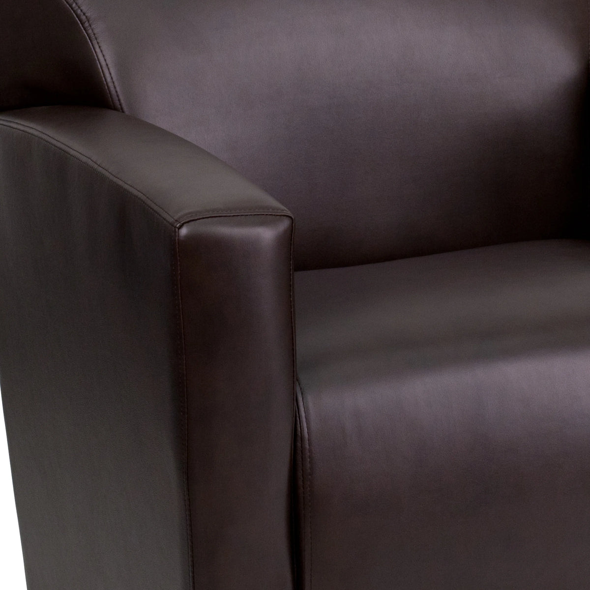 Brown LeatherSoft Chair with Extended Panel Arms T63997