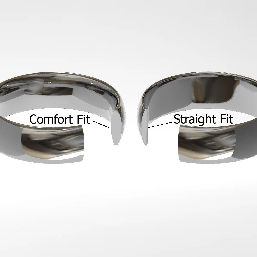 Titanium 6mm Solitaire Diamond High Polish Dome Comfort Fit Mens Wedding Band Ring Sz 10.0 F344760