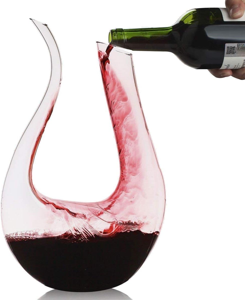 1.5L Lead-free Crystal Glass Wine Decanter, Pack of 2 G9473