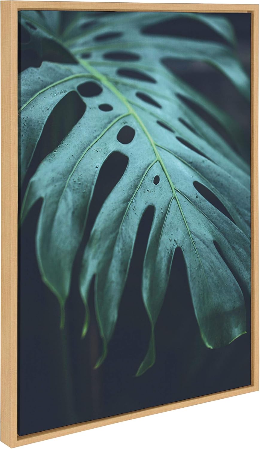 Tropical Frond Framed Canvas Wall Art, 23x33 Natural D590