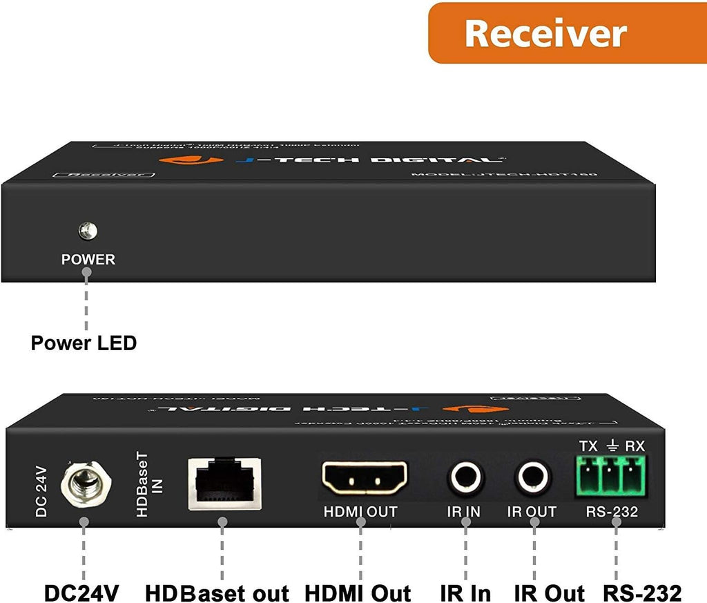 Long Range HDMI Extender Over Cat6 150m/492ft HDBaseT 1080P Extender PoC K18410