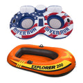 American Flag 2 Person Tube with Cooler and 2 Person Youth Inflatable Raft V7063