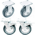 6 inch Heavy Duty Rubber Swivel Caster Wheels 4 Pack with Top Plate B5765