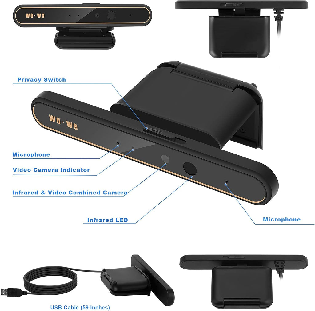 1080P IR Webcam with Dual Microphones, Pack of 2 S13558