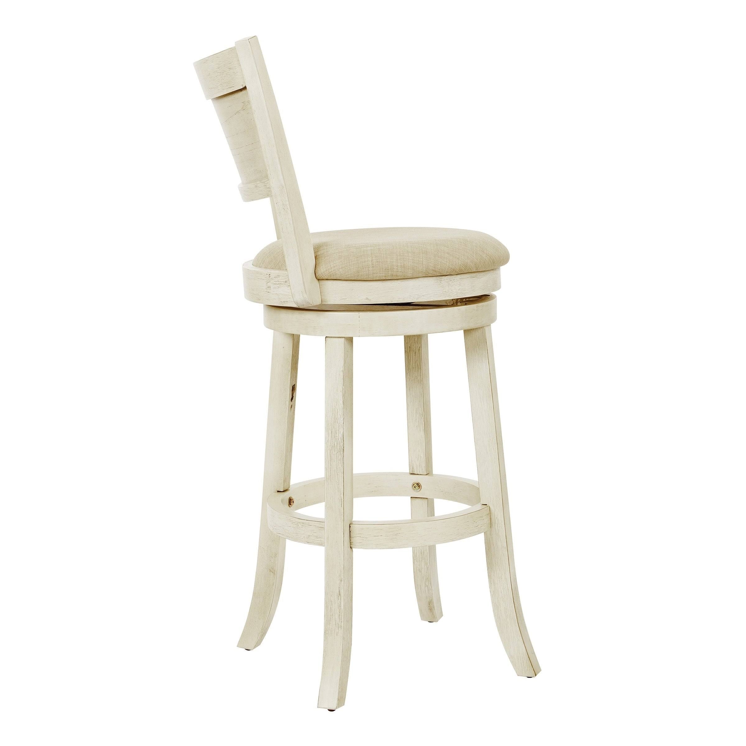 Antique Grey Swivel Stool with Solid Back M4722
