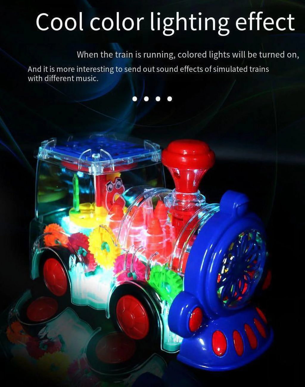Battery-Powered Baby Train Toy with Light and Music F2588