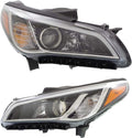 Black Housing Headlight Pair for Hyundai Sonata 2015 2016 2017 D7185