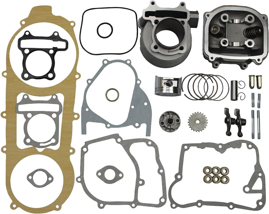 57.4mm Bore 150cc GY6 Engine Rebuild Kit Cylinder Head Pack of 2 O544