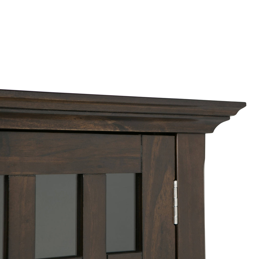 White Solid Wood Low Storage Media Cabinet U49802