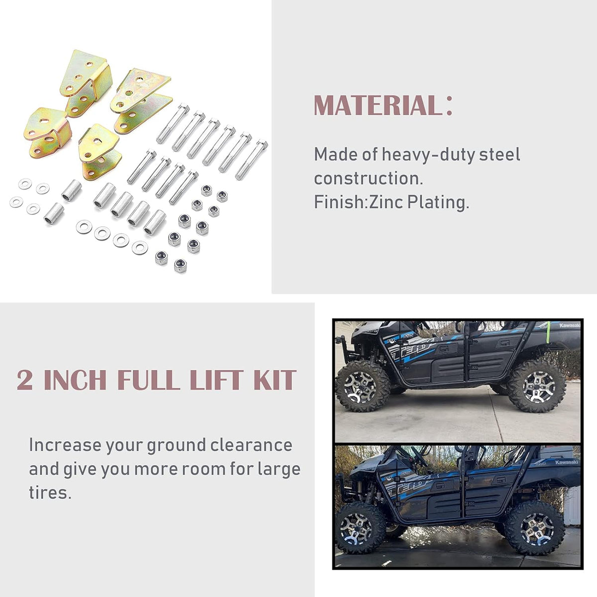 UTV Front & Rear Full Suspension Lift Kit for Kawasaki Teryx 750 800 K189