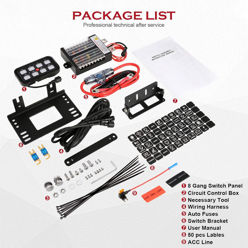 8 Gang Switch Panel with Touch Screen Z18277