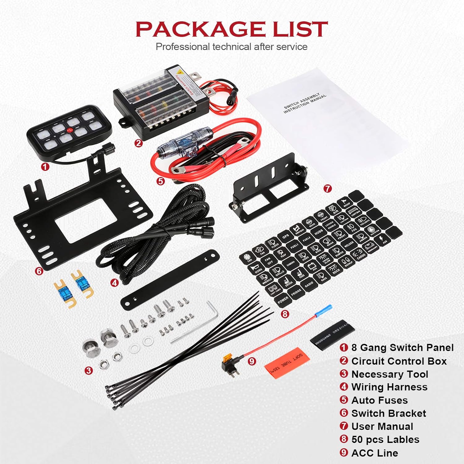 8 Gang Switch Panel with Touch Screen Z18277