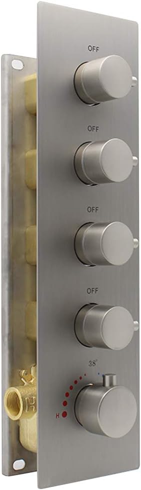 Brass Thermostatic Shower Diverter Mixer Valve with Round Knobs in Chrome J91314