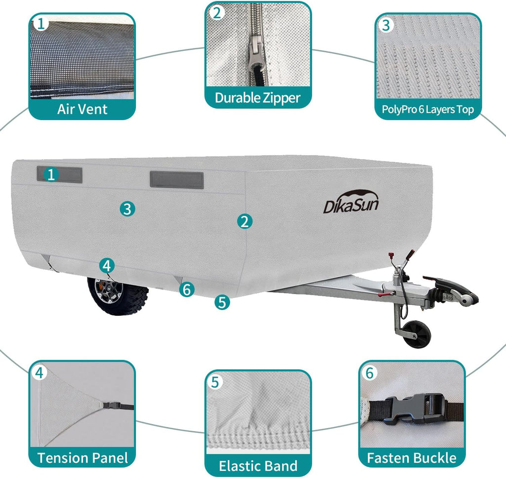 Pop Up Folding Camper Cover with Adhesive Repair Patches R801