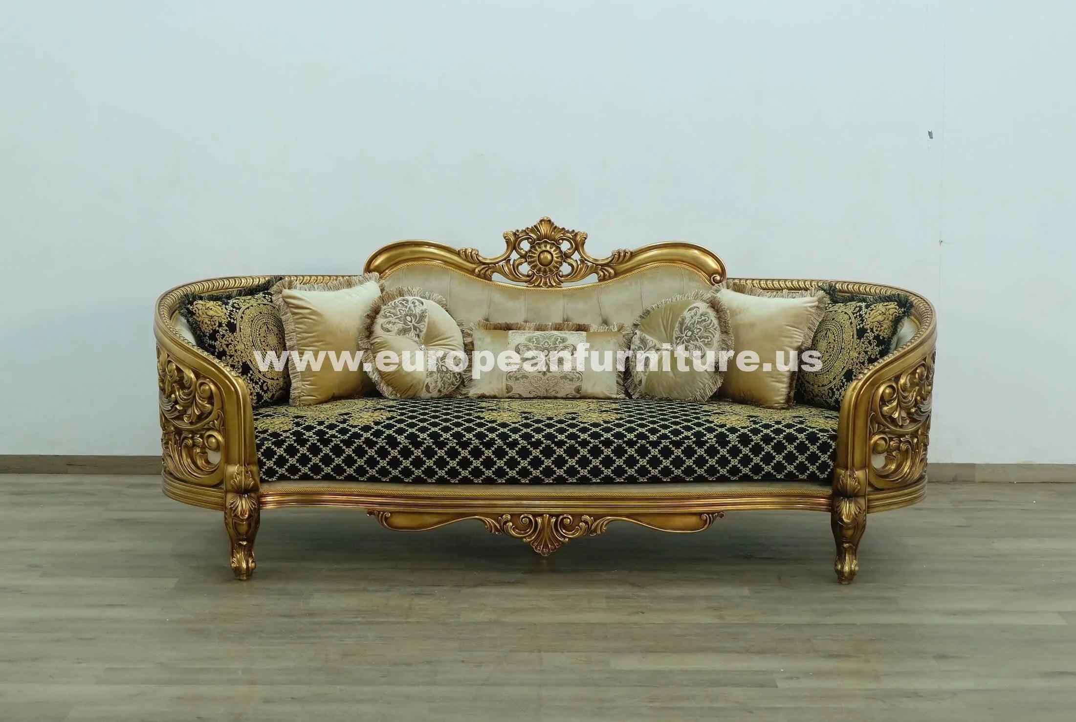 Antique-Bronze Jacquard Sofa T39820
