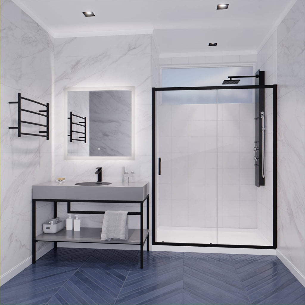 Framed Shower Door in Matte Black Z9863