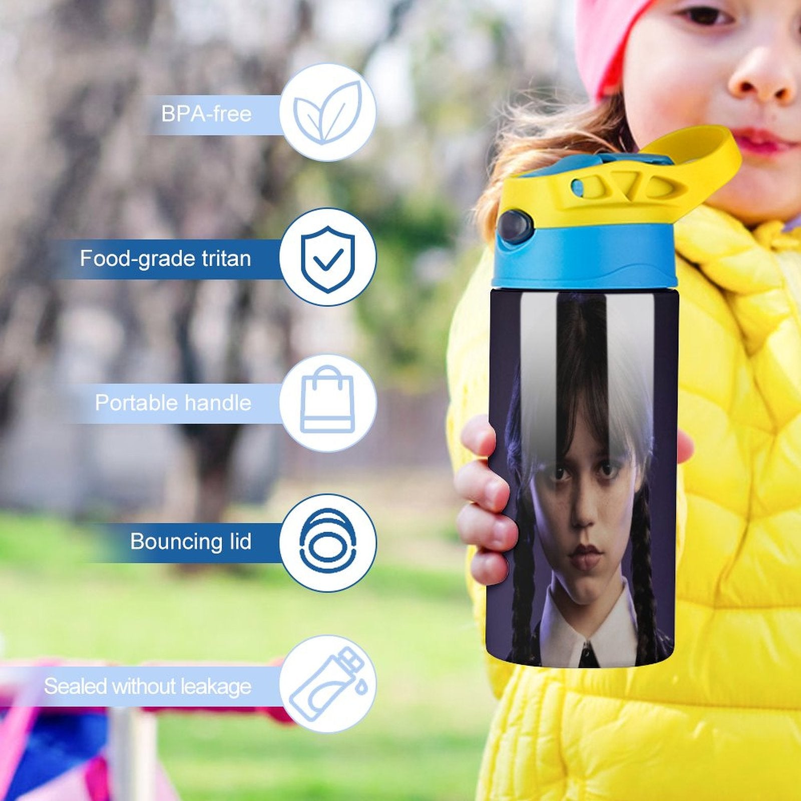 Stainless Steel Vacuum Insulated Water Bottle With Straw E802392