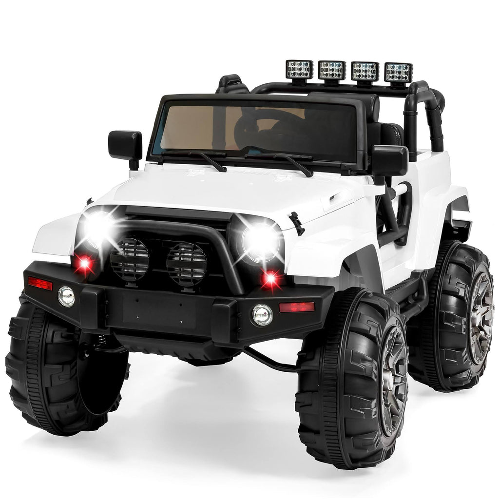 White 12V Kids Ride on Truck Car with Remote Control U78151