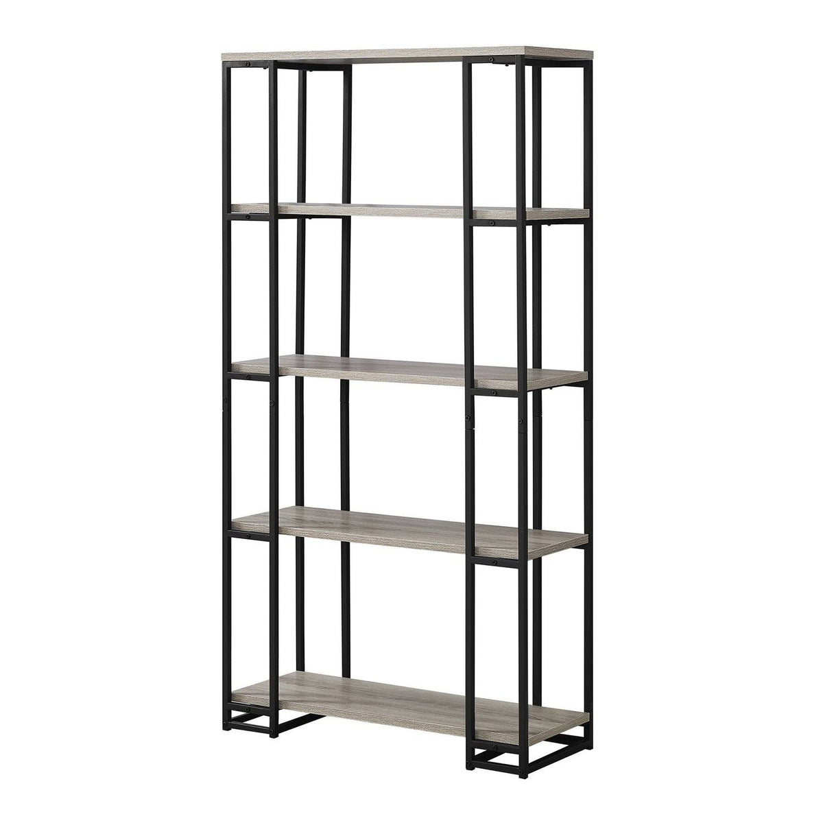 Dark Taupe Black MDF Metal Bookcase E5059