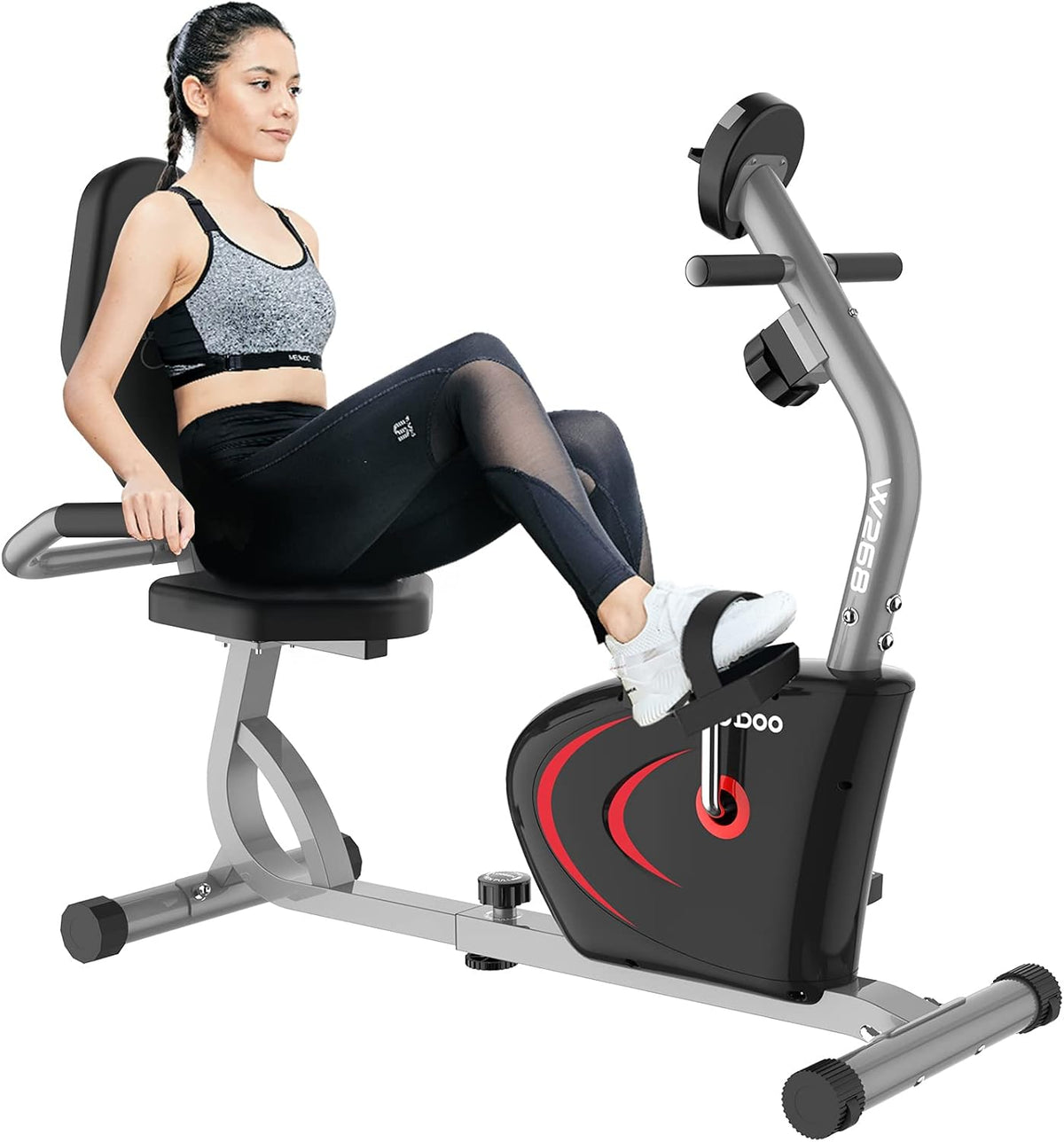 Magnetic Recumbent Exercise Bike with Adjustable Resistance and LCD Display B393259