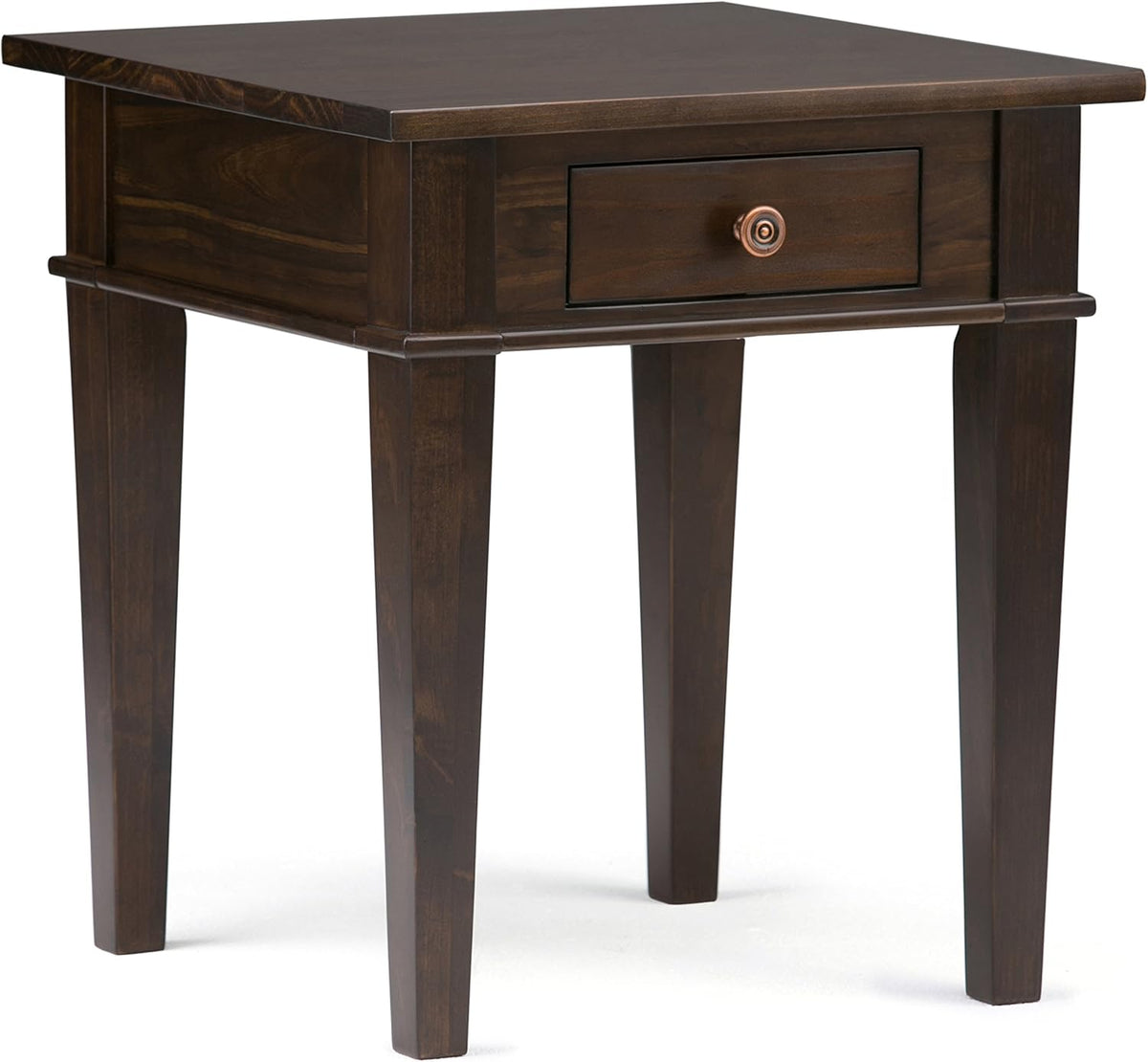 Medium Saddle Brown Solid Wood 1 Drawer End Side Table B650
