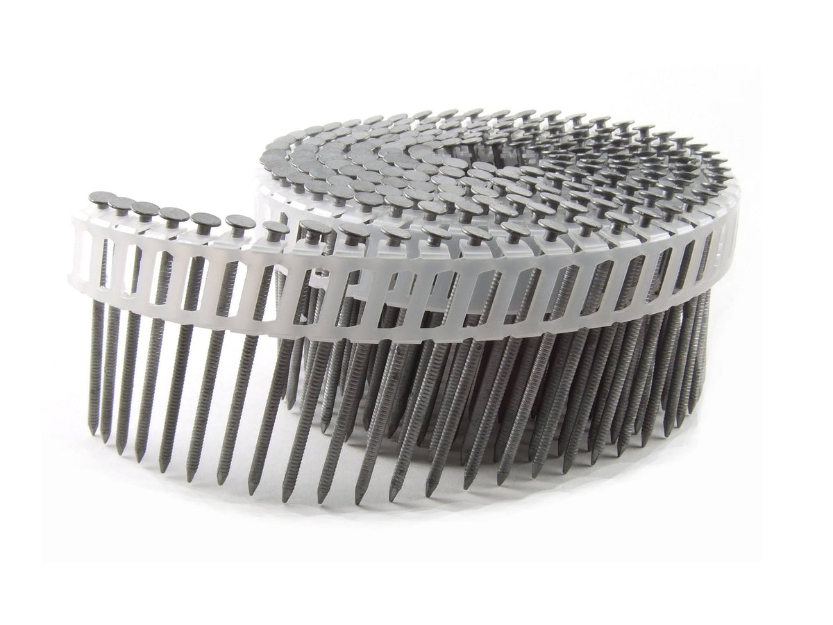 Round Head Hot Dip Galvanized Ring Shank Plastic Collated Coil Nails I46126