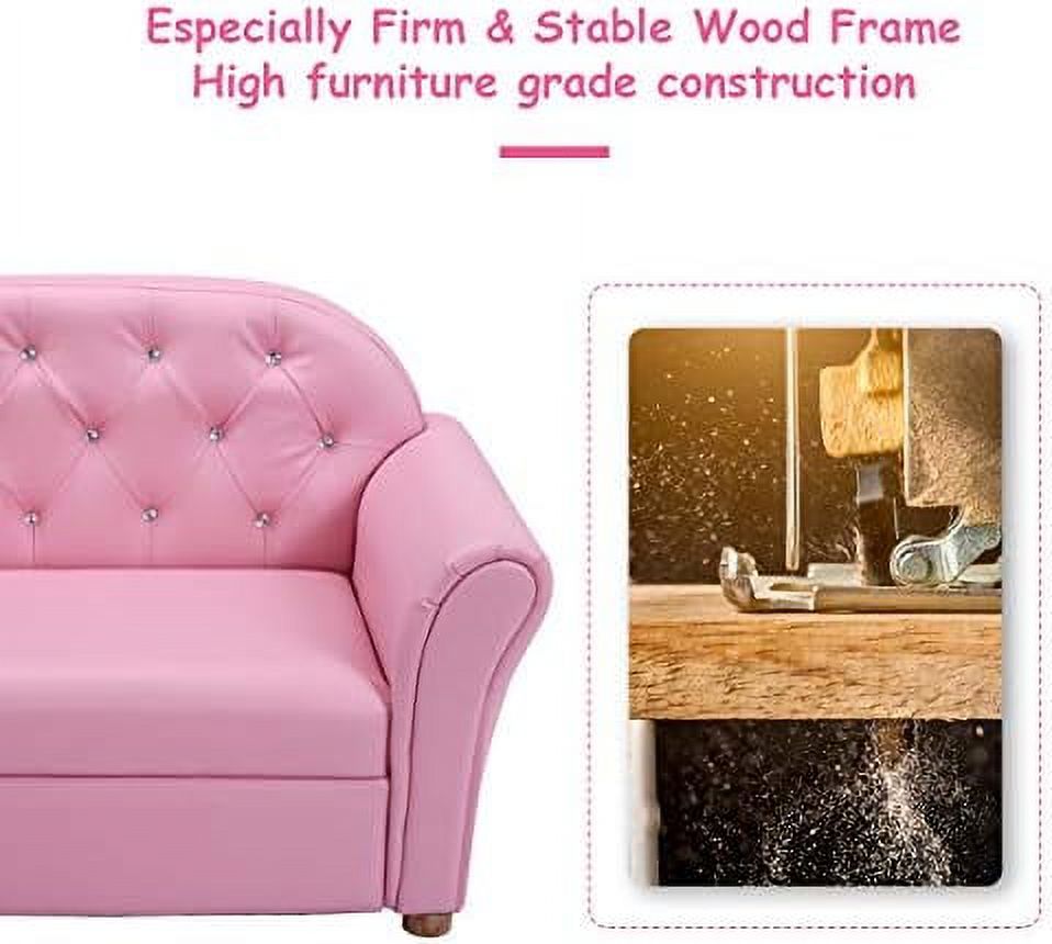 Pink PU Leather Armrest Chair Sofa P810675
