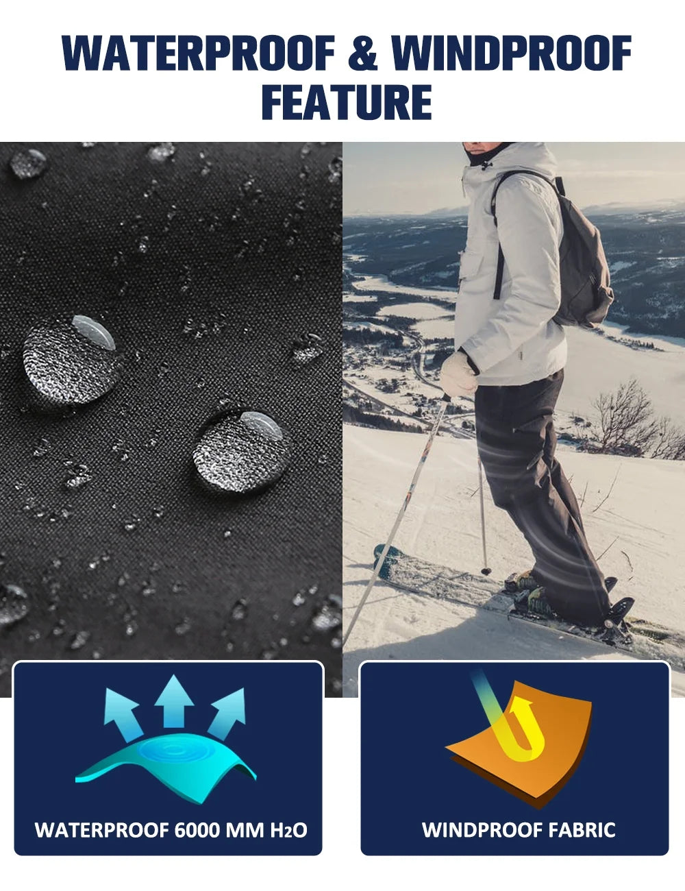 Waterproof Insulated Cargo Ski Pants J1015