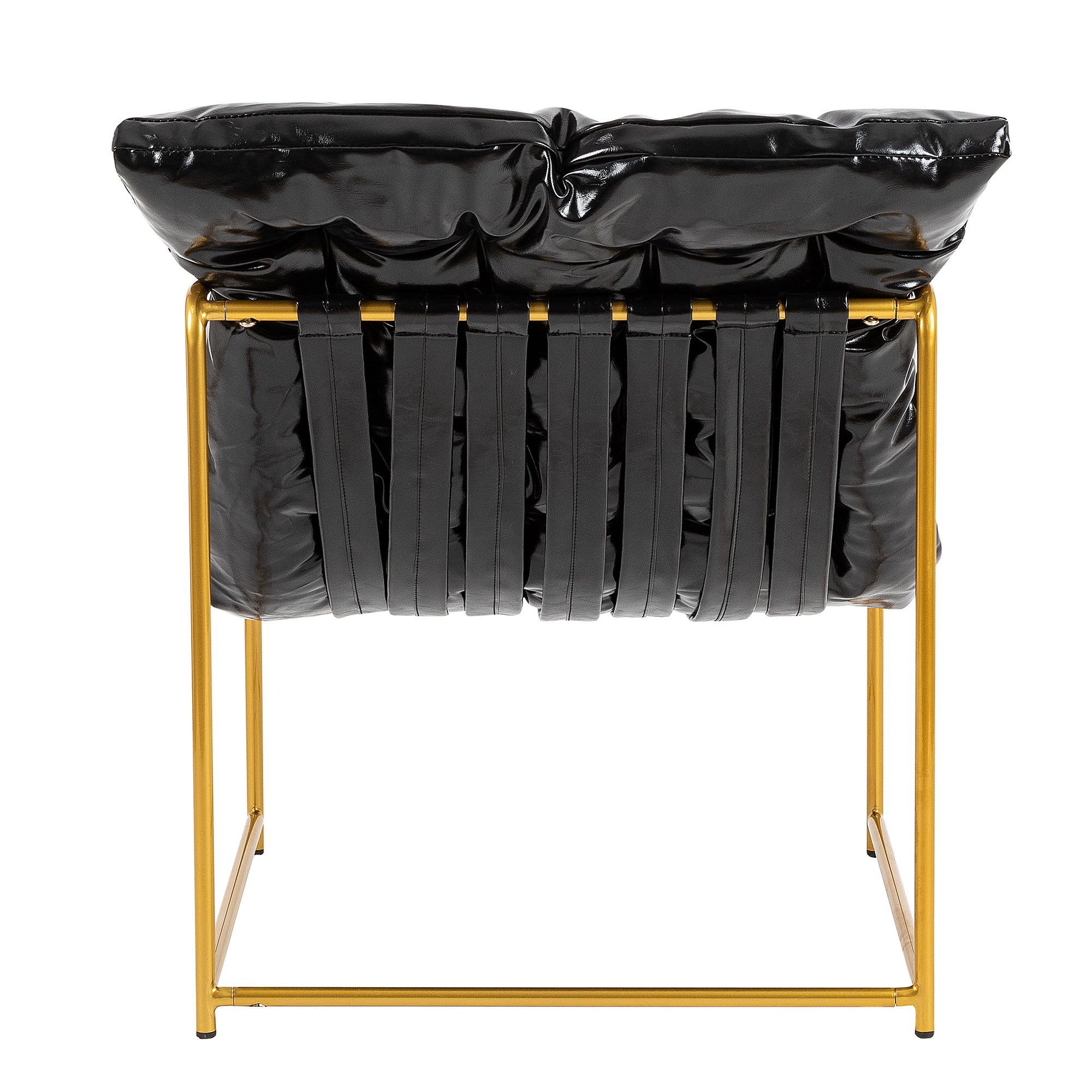 Black Faux Leather Sling Accent Chair Set of 2 I440