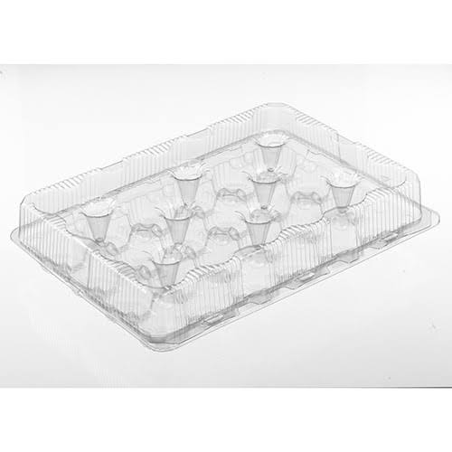 24 Compartment Clear Plastic Hinged Cupcake Container, 50/Case G969023