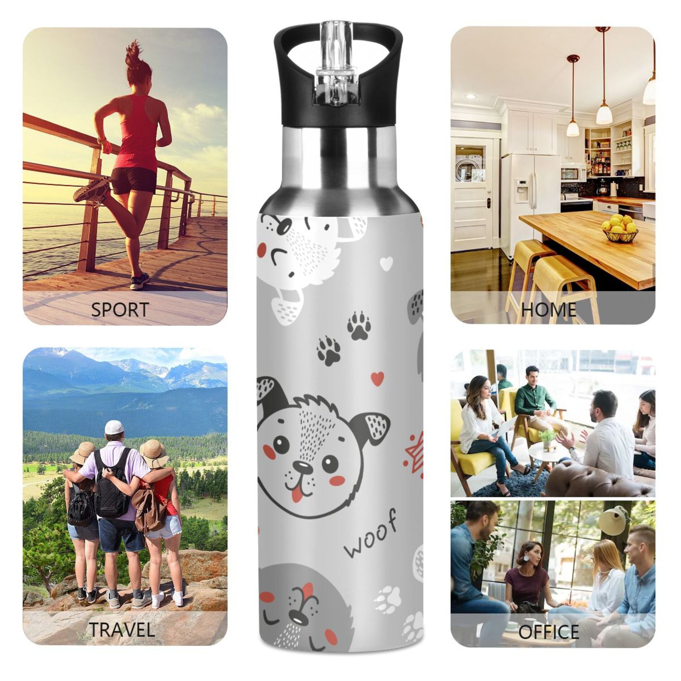 Insulated Stainless Steel Water Bottle with Straw Lid 20 oz A3893