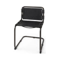 Black Leather Dining Chair with Iron Frame Z328