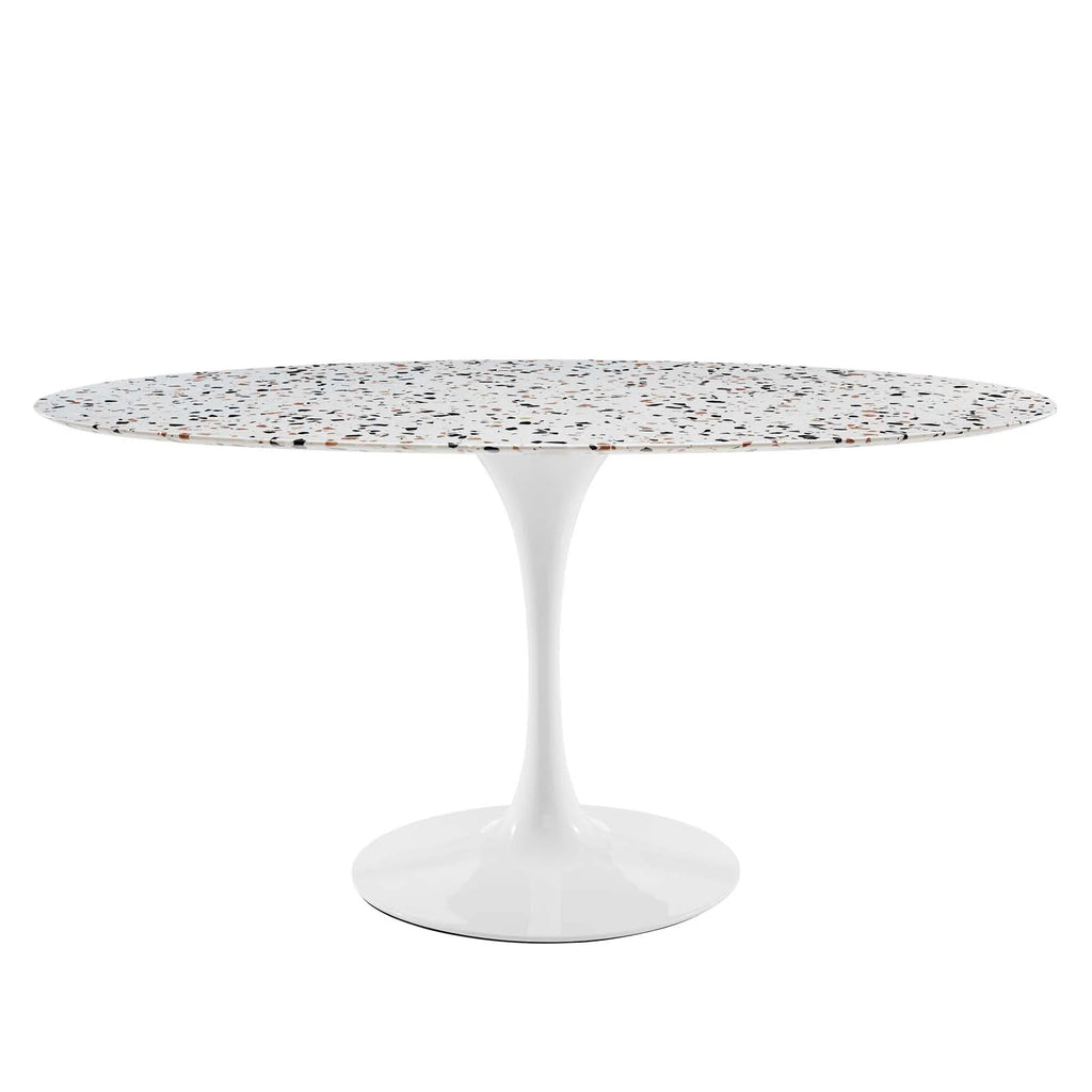 White Oval Wood Dining Table G802763