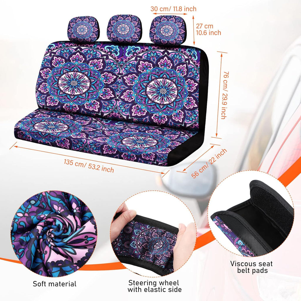 Purple Mandala Car Accessories Set E46872