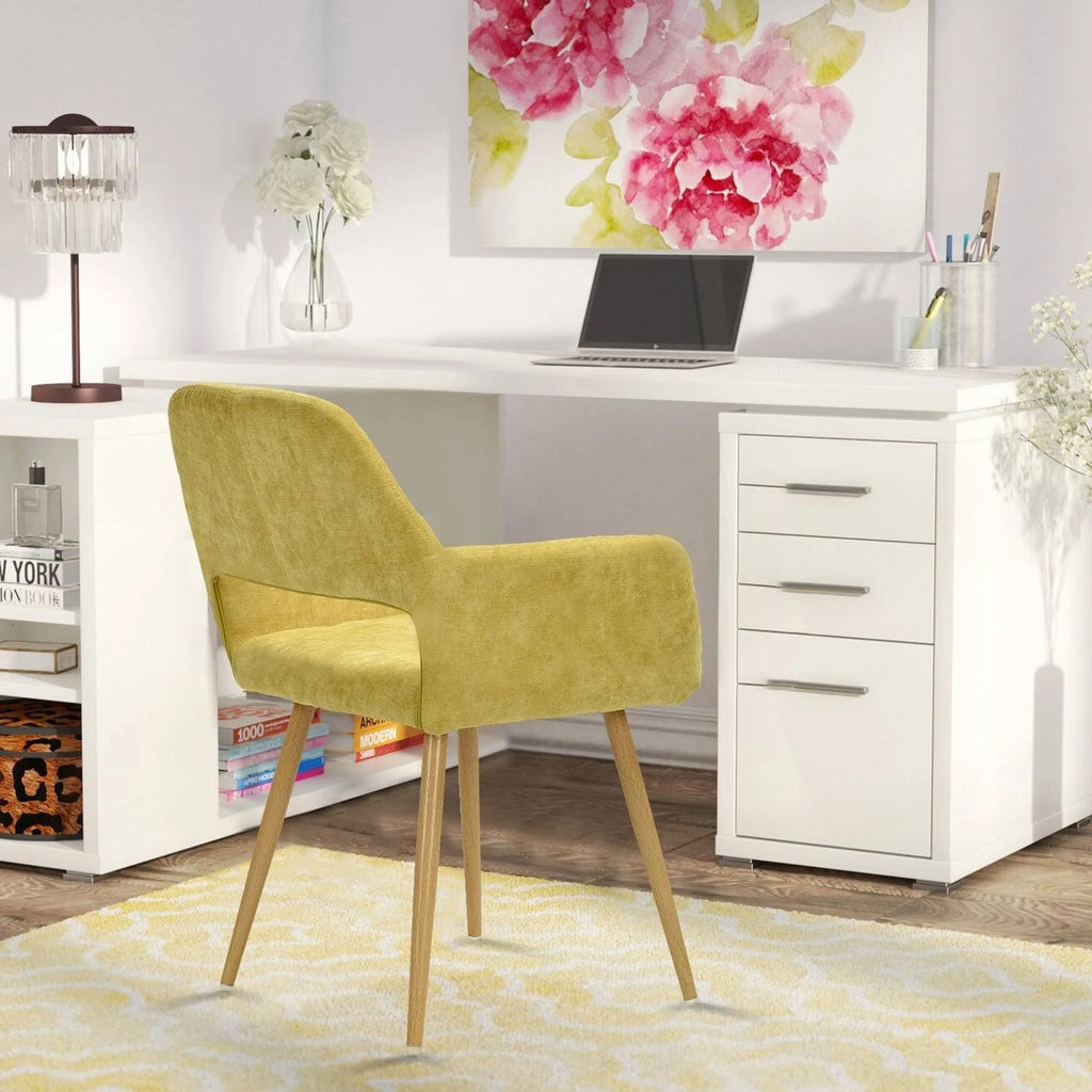 Linen Dining Chair (Set of 2) (Yellow) O7624
