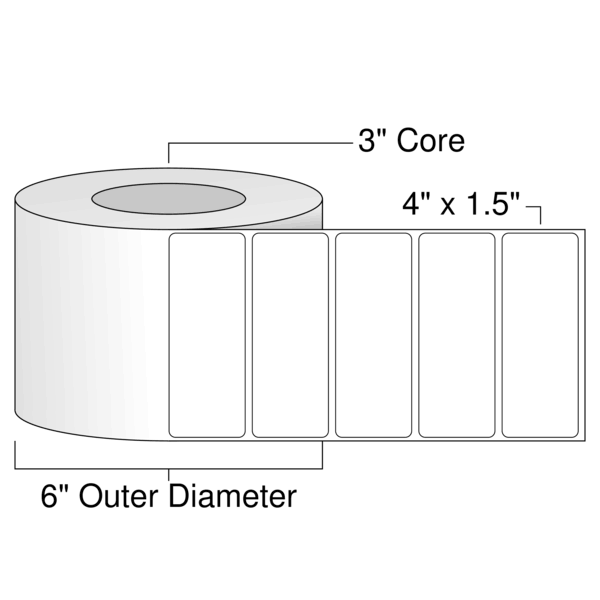 Inkjet Weatherproof White Gloss Labels, 1 Roll N700584