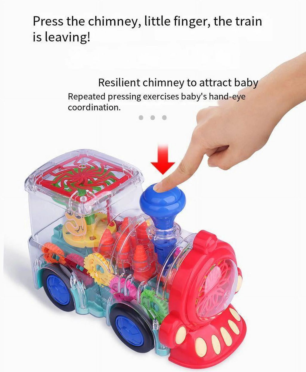 Battery-Powered Baby Train Toy with Light and Music F2588