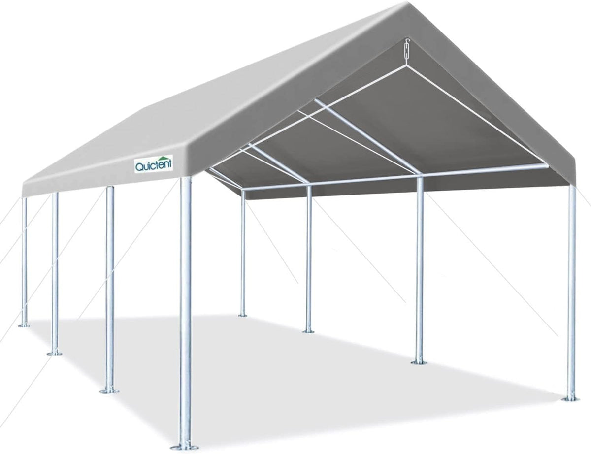 10’x20’ Galvanized Car Canopy Shelter with 4 Reinforced Steel Cables A865294