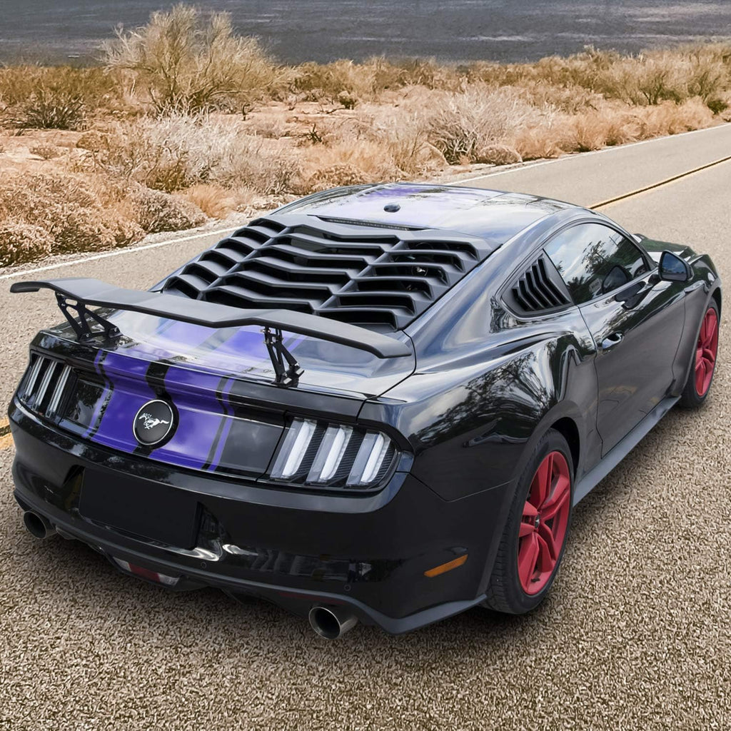 Rear Window Louver Sun Shade Cover Matte Black ABS L240831